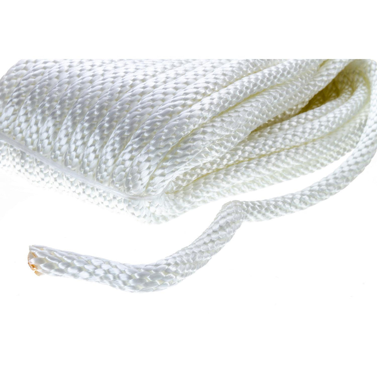 Solid-Braid Nylon Anchor Line, White, 3/8in x 50ft