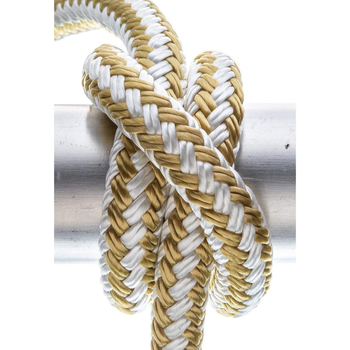 Double Braid Nylon Dock Line, Gold/ White, 1/2in x 20ft