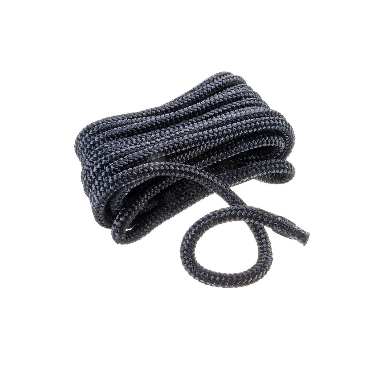 Double Braid Nylon Dock Line, Black, 3/8in x 20ft
