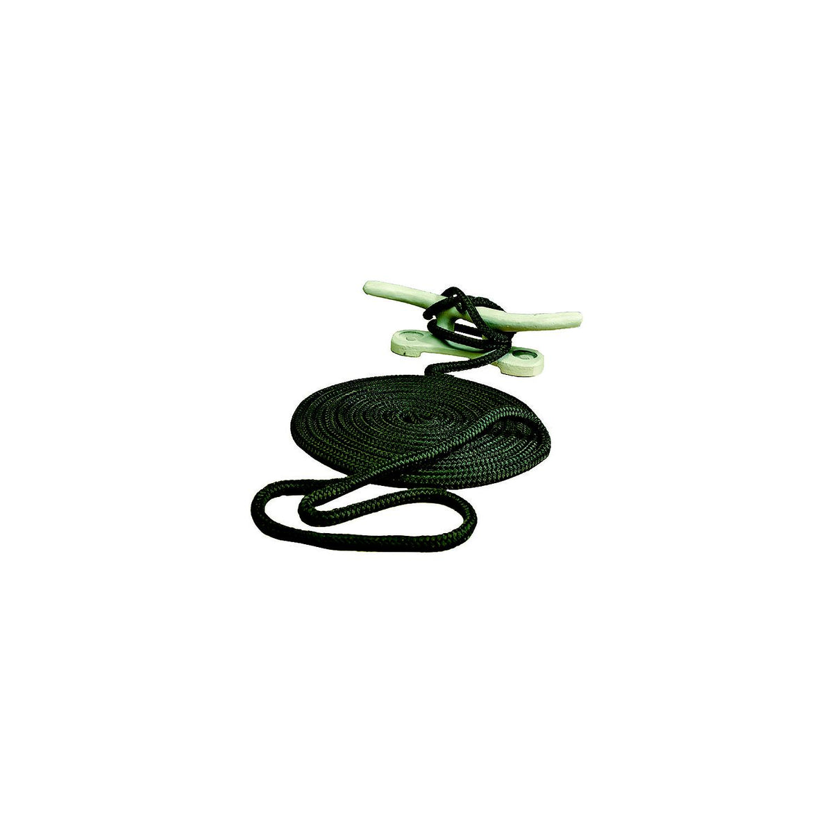 Double Braid Nylon Dock Line, Black, 3/8in x 20ft