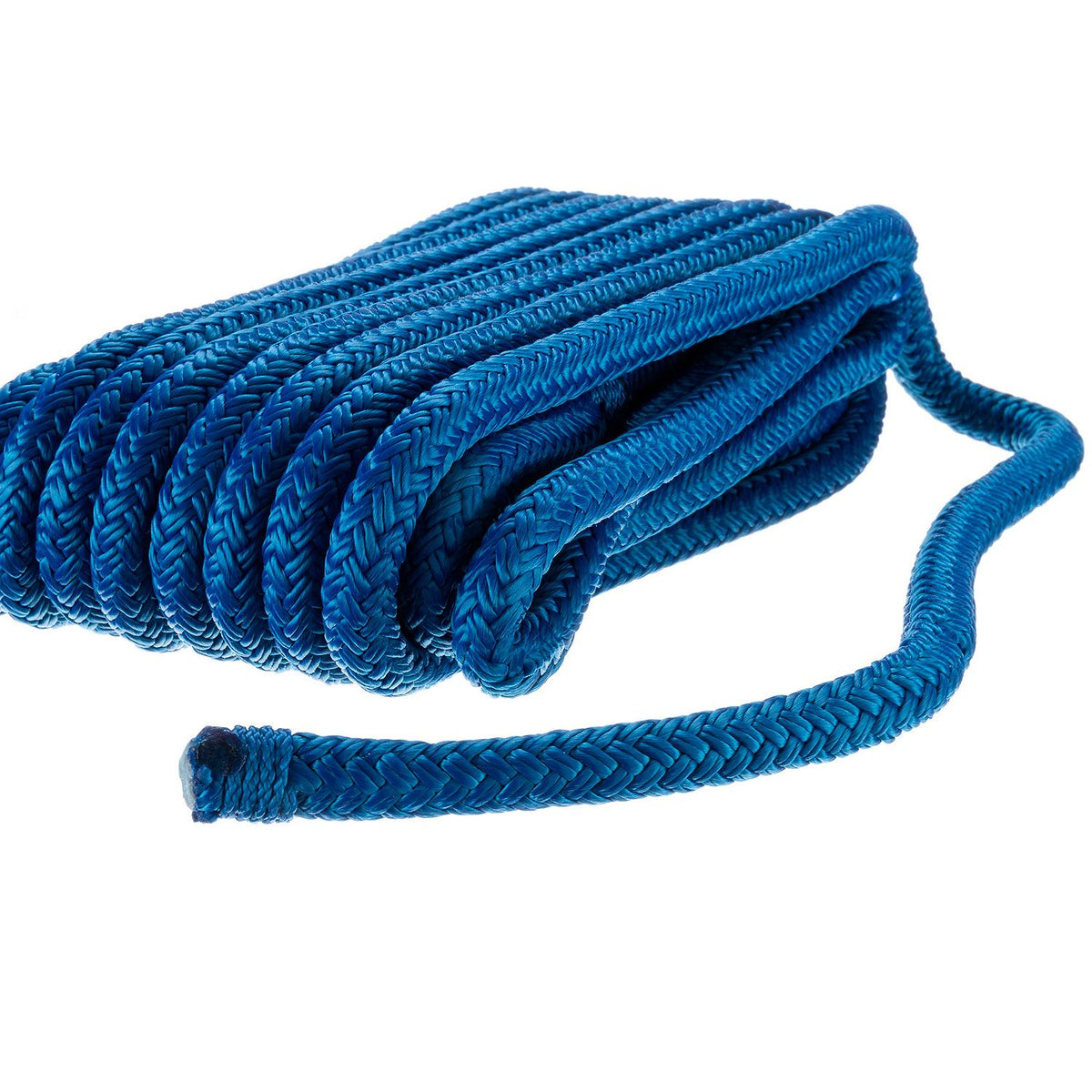 Double Braid Nylon Dock Line, Blue, 3/8in x 20ft