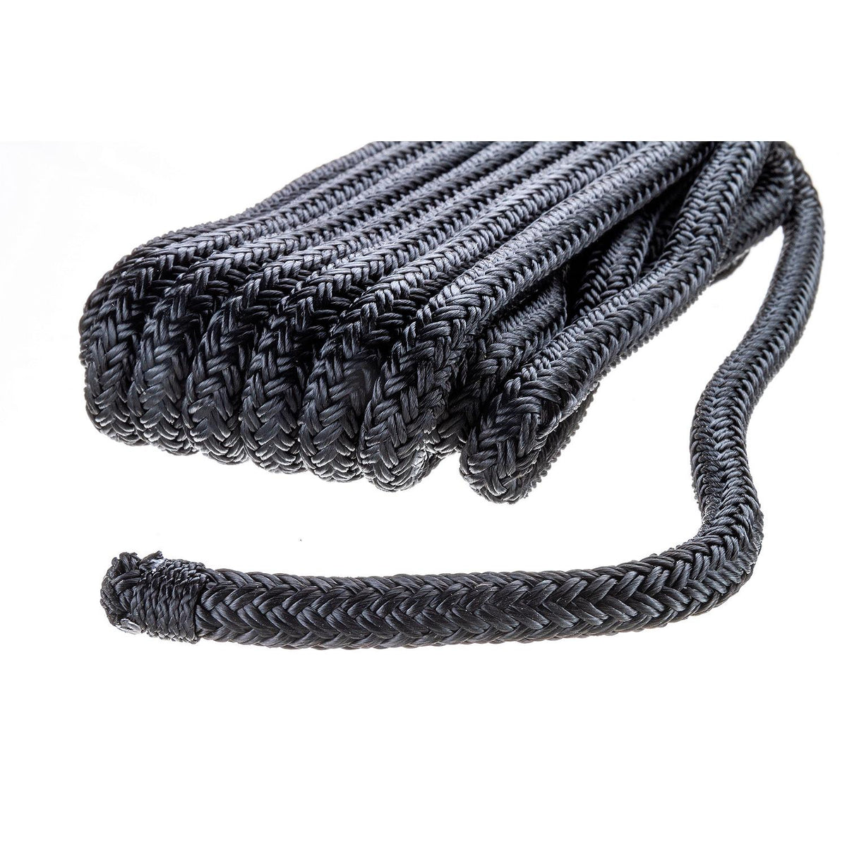 Double Braid Nylon Dock Line, Black, 3/8in x 15ft