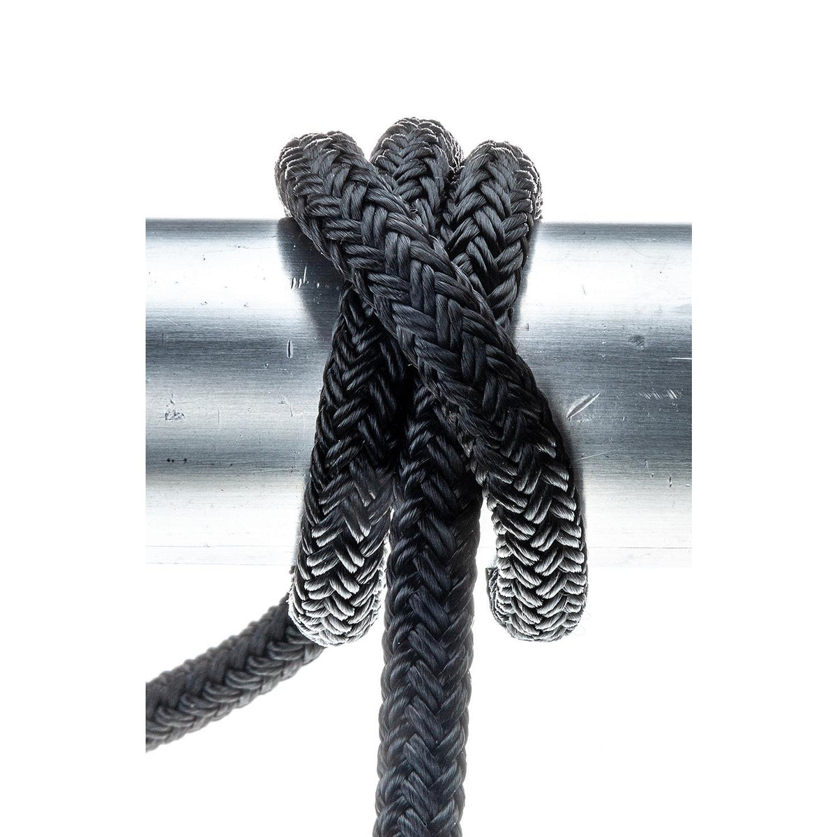 Double Braid Nylon Dock Line, Black, 3/8in x 15ft