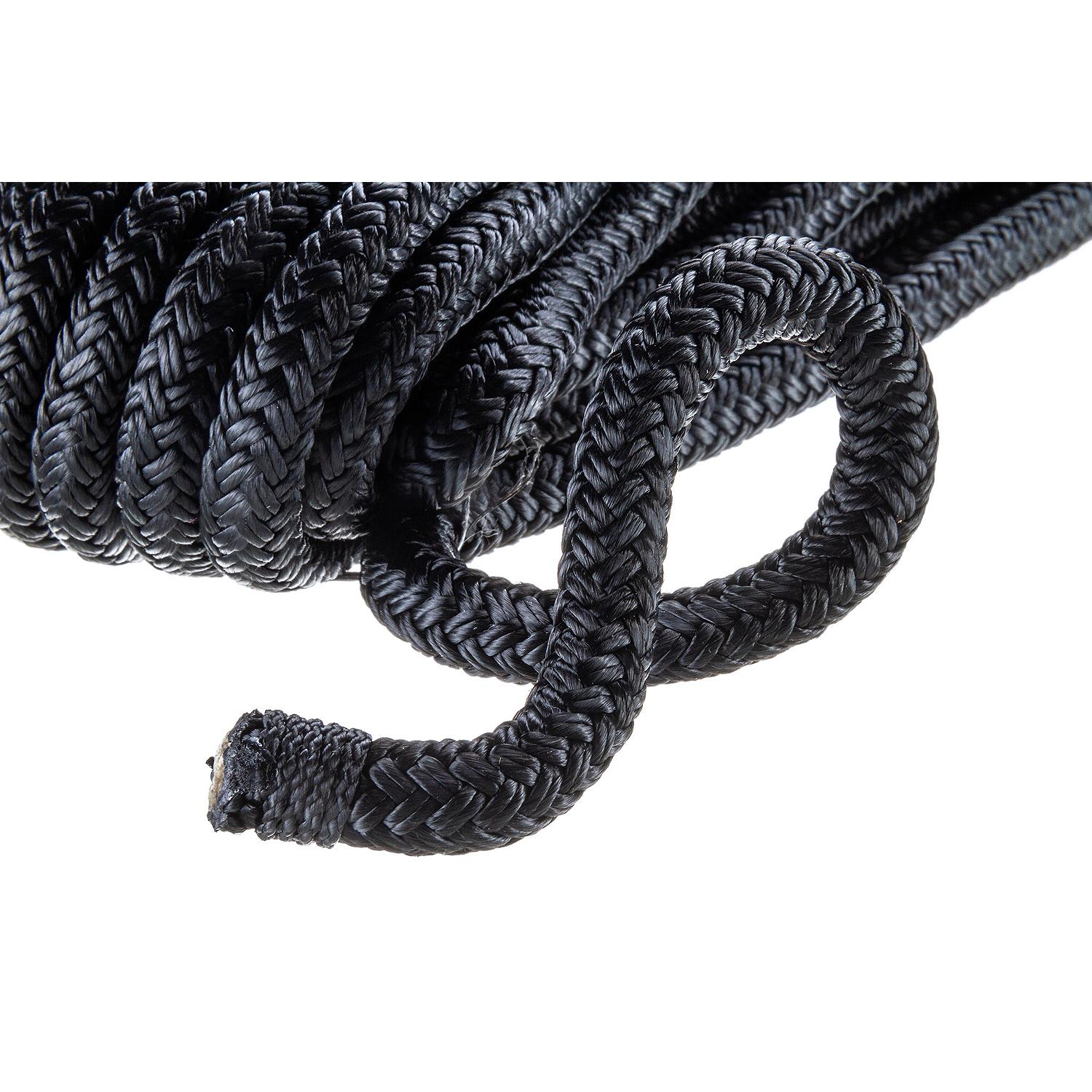 Double Braid Nylon Dock Line, Black, 3/8in x 25ft