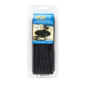 Double Braid Nylon Dock Line, Black, 3/8in x 25ft