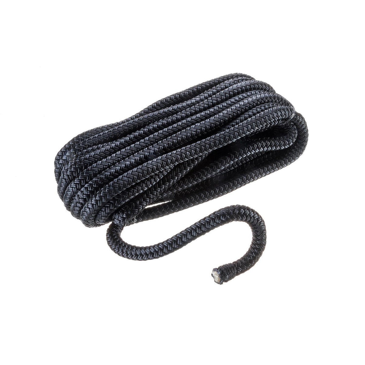 Double Braid Nylon Dock Line, Black, 3/8in x 25ft