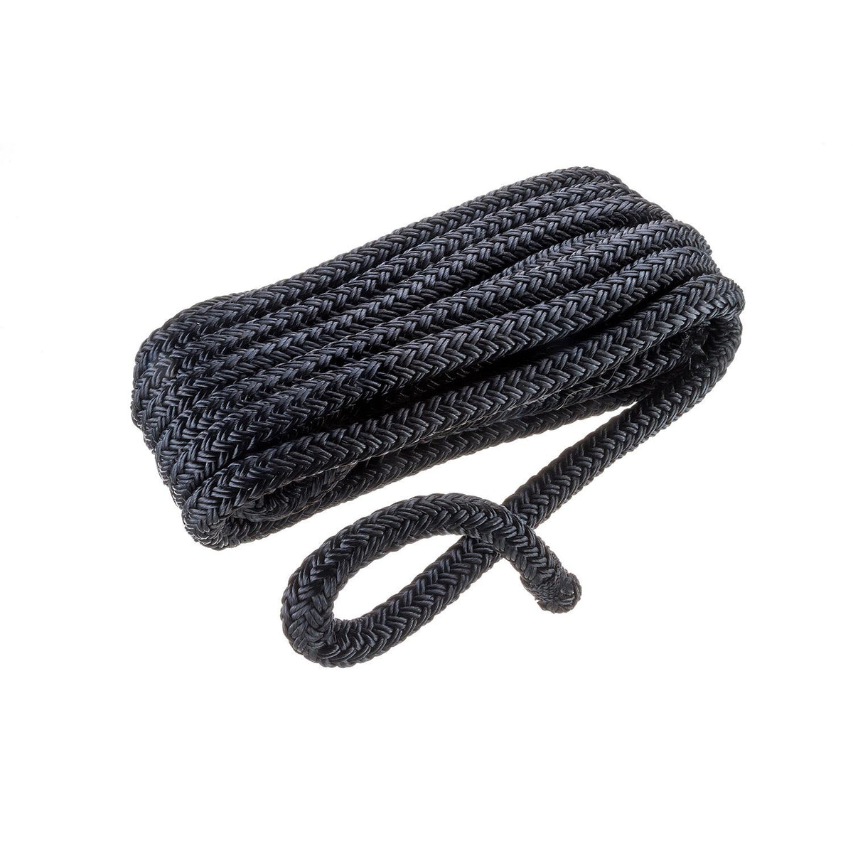 Double Braid Nylon Dock Line, Black, 1/2in x 15ft