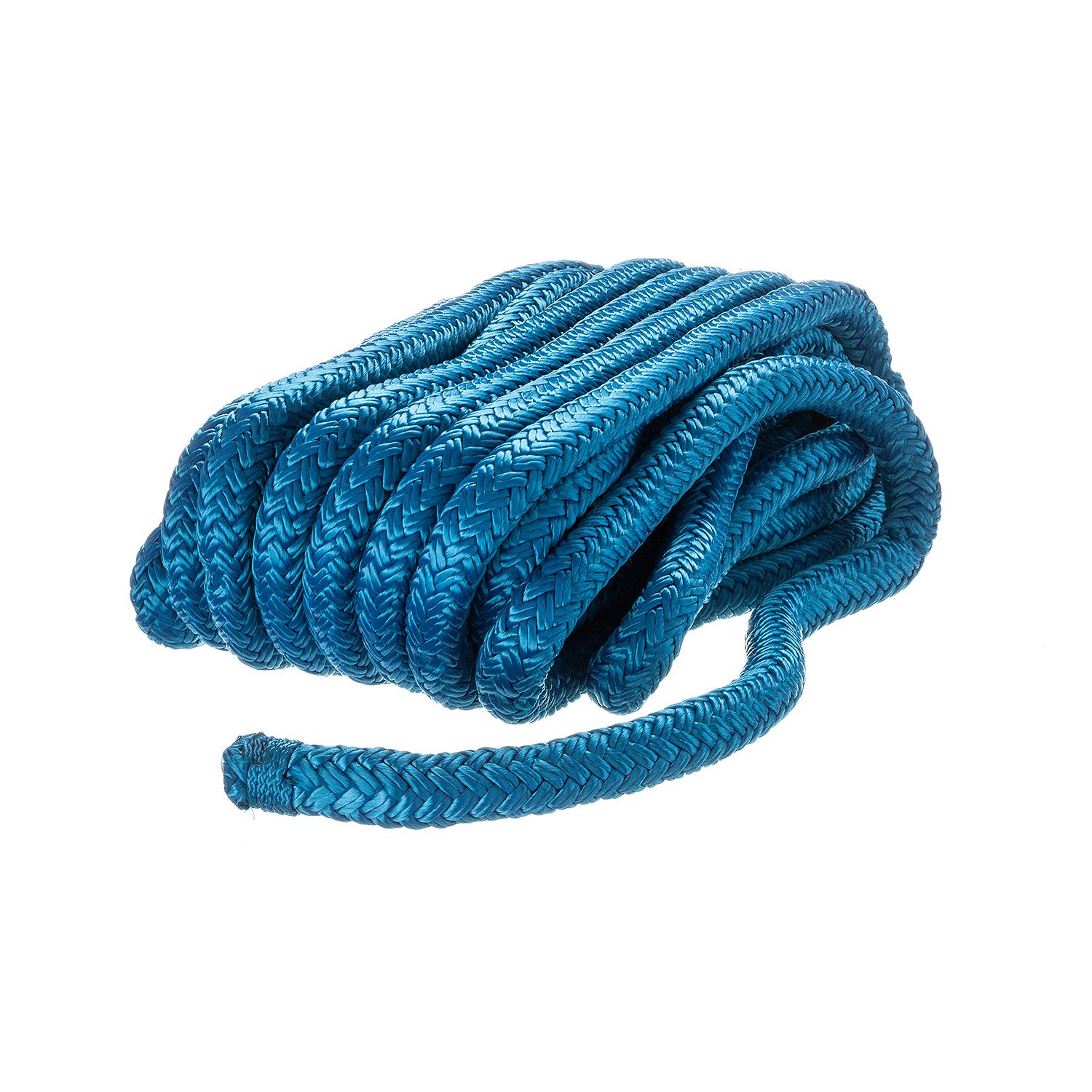 Double Braid Nylon Dock Line, Blue, 1/2in x 25ft