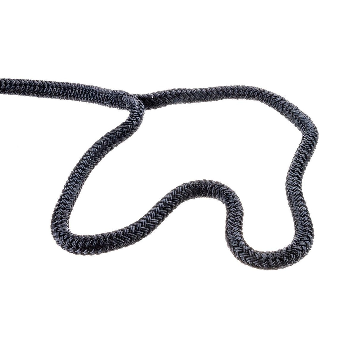 Double Braid Nylon Dock Line, Black,  1/2in x 20ft