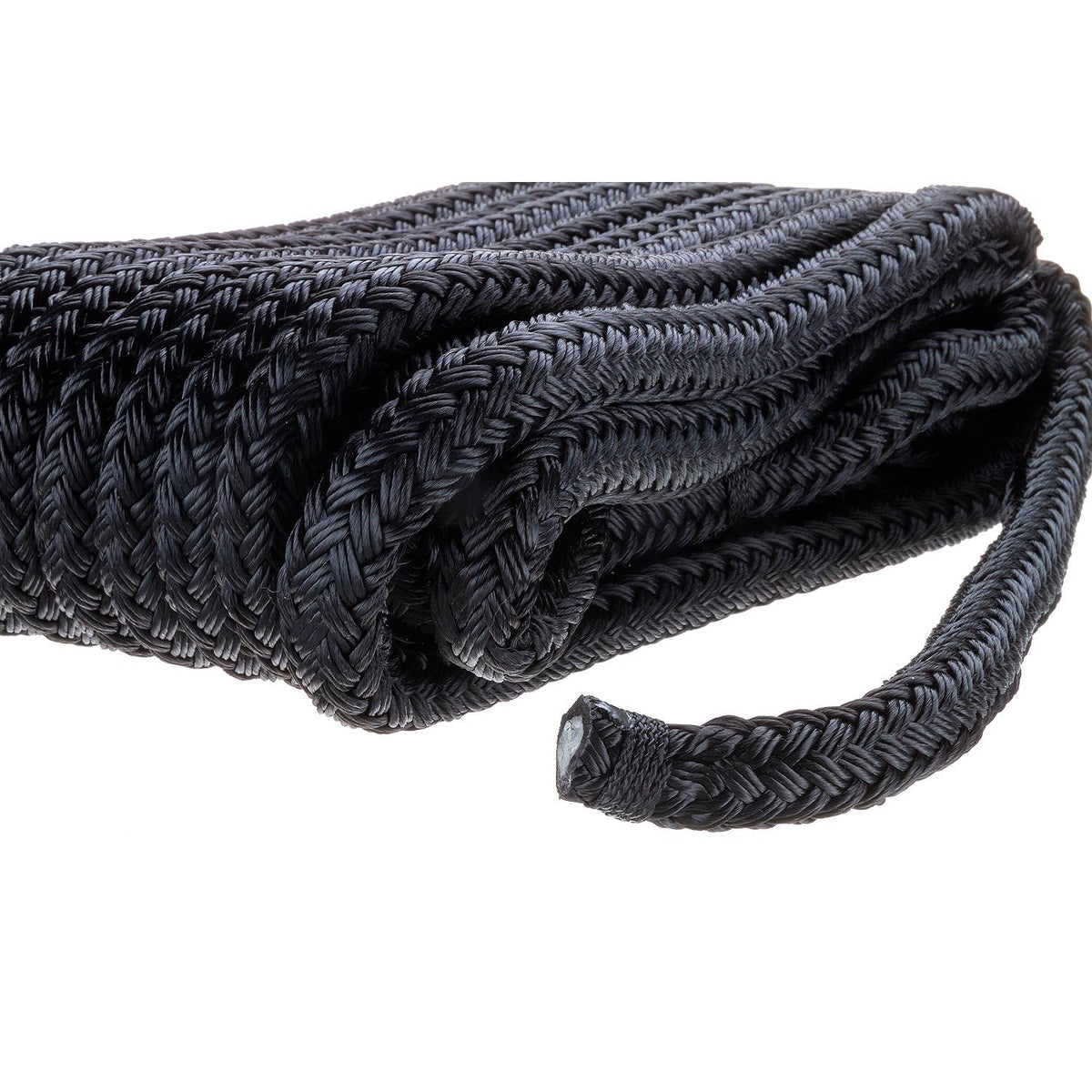 Double Braid Nylon Dock Line, Black, 5/8in x 35ft