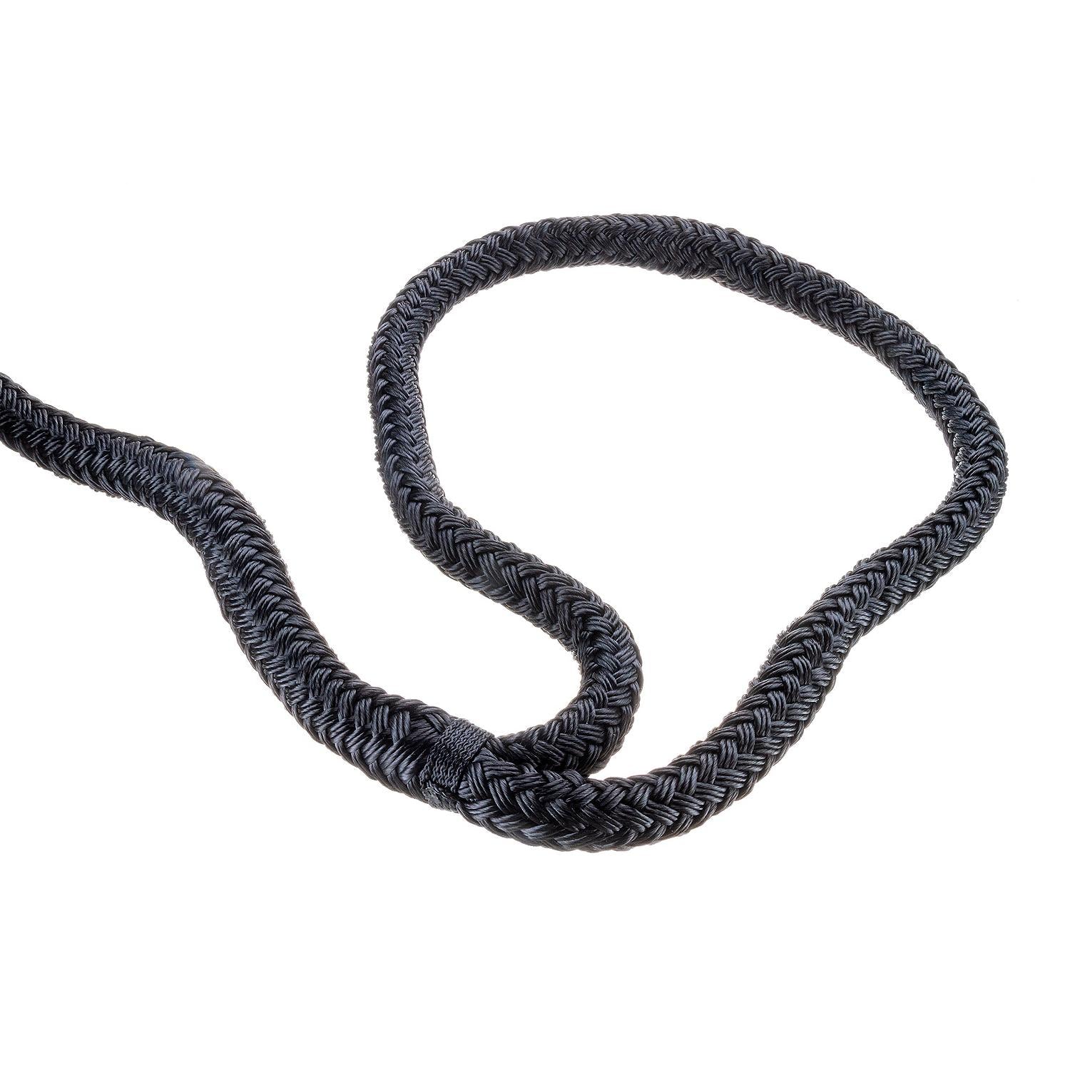 Double Braid Nylon Dock Line, Black, 5/8in x 35ft