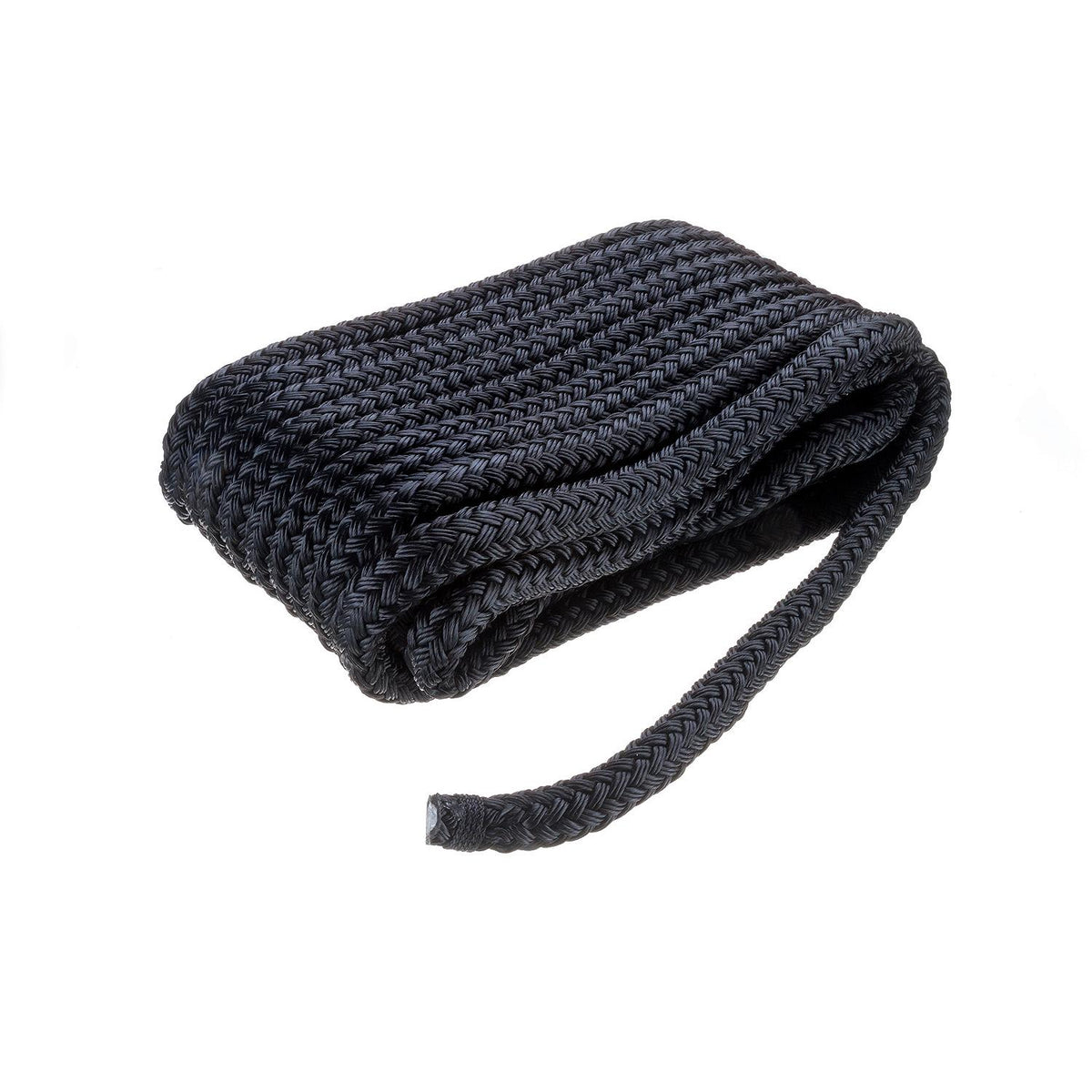 Double Braid Nylon Dock Line, Black, 5/8in x 35ft