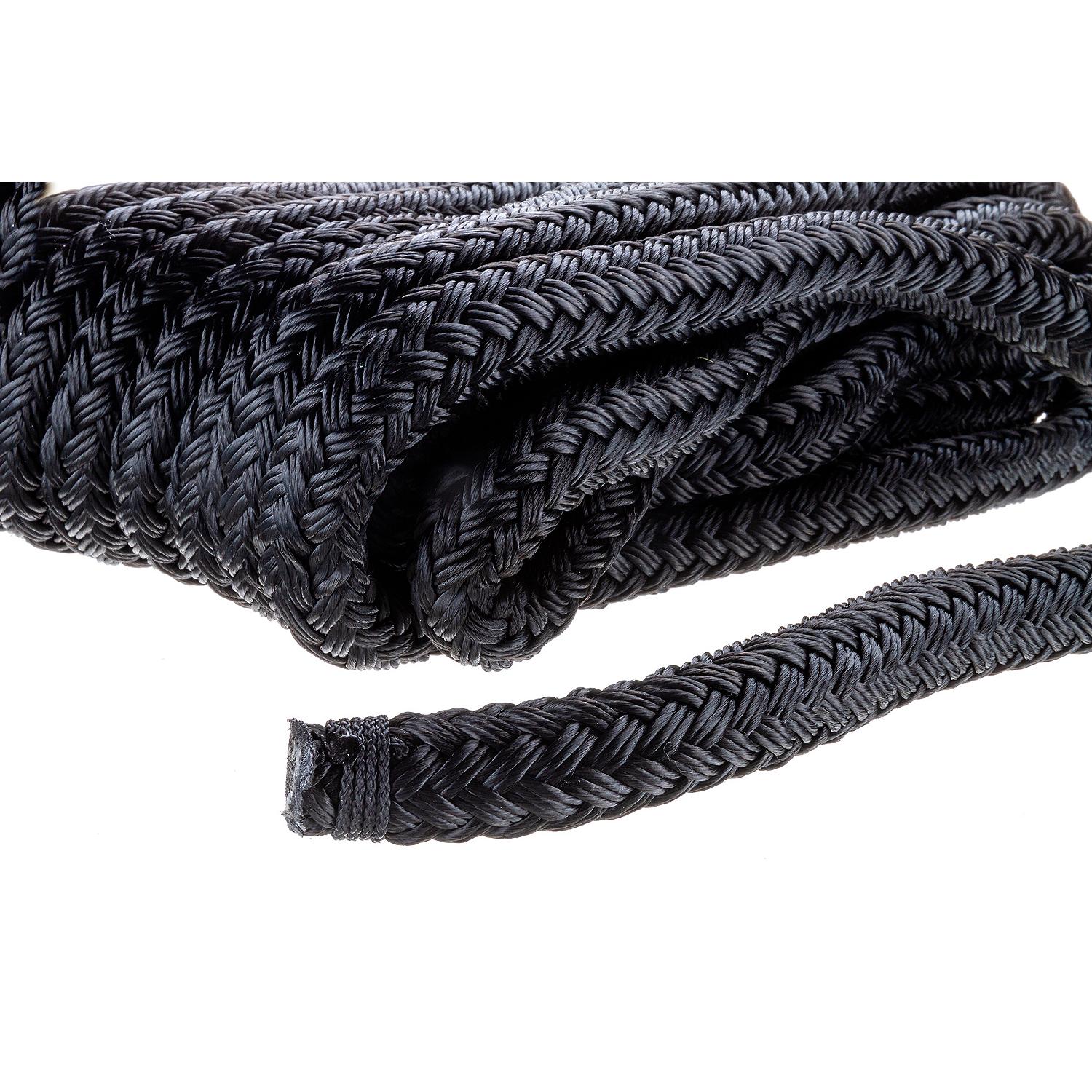 Double Braid Nylon Dock Line, Black, 5/8in x 25ft