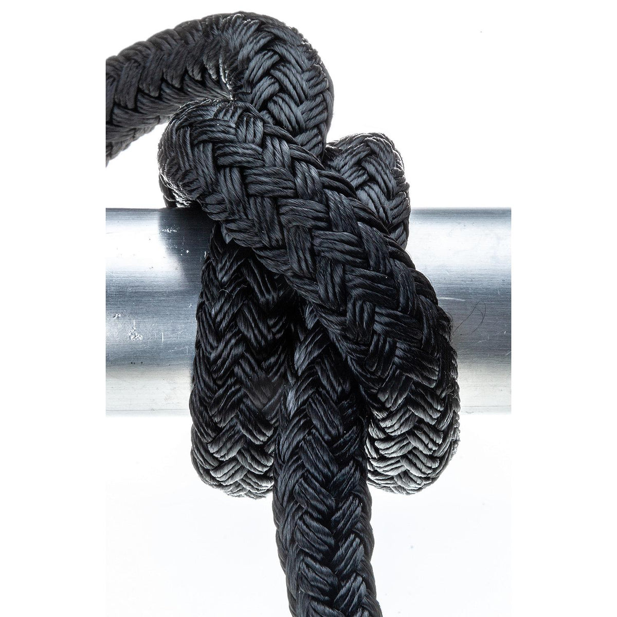 Double Braid Nylon Dock Line, Black, 5/8in x 25ft