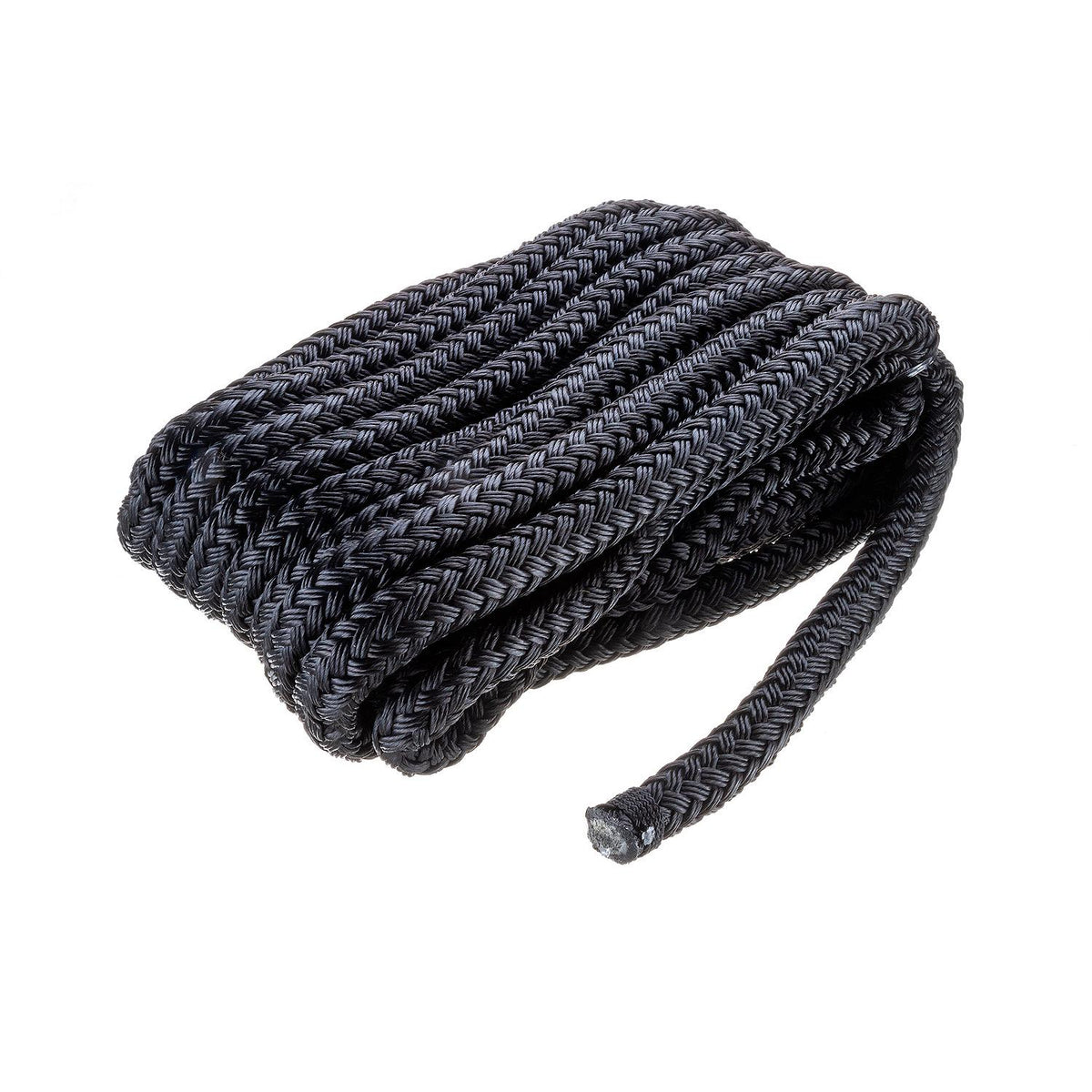Double Braid Nylon Dock Line, Black, 5/8in x 25ft