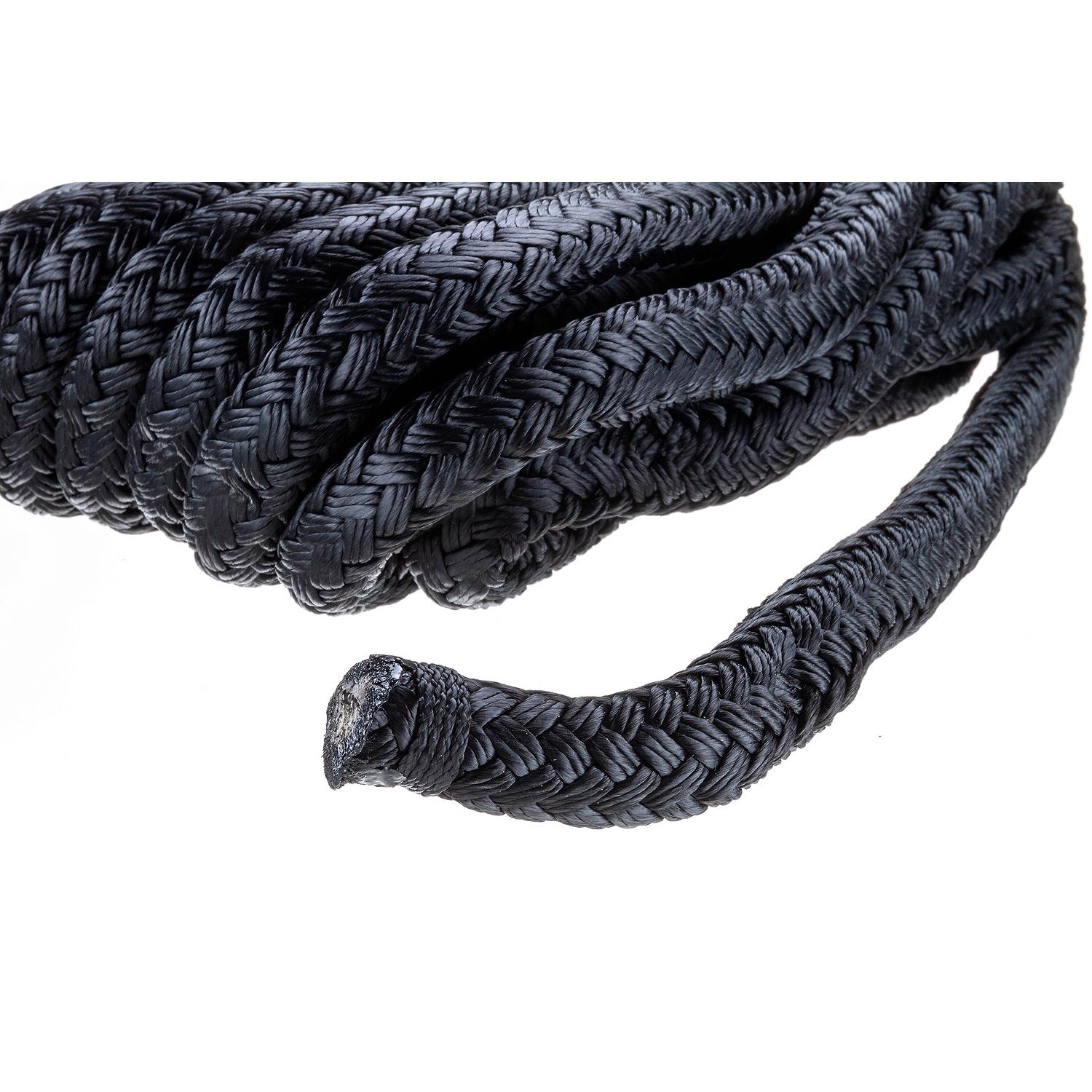 Double Braid Nylon Dock Line, Black, 5/8in x 20ft