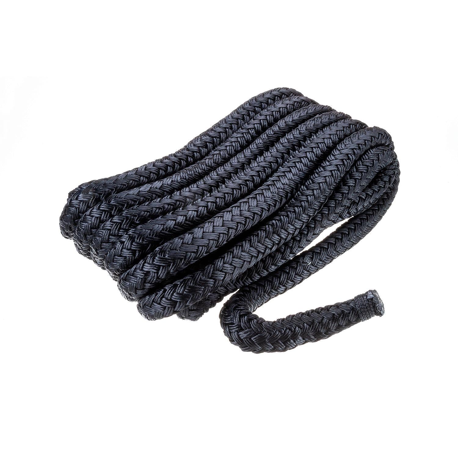 Double Braid Nylon Dock Line, Black, 5/8in x 20ft