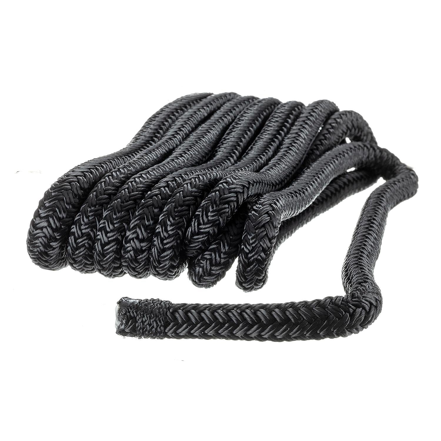Double Braid Nylon Dock Line, Black, 3/8in x 10ft
