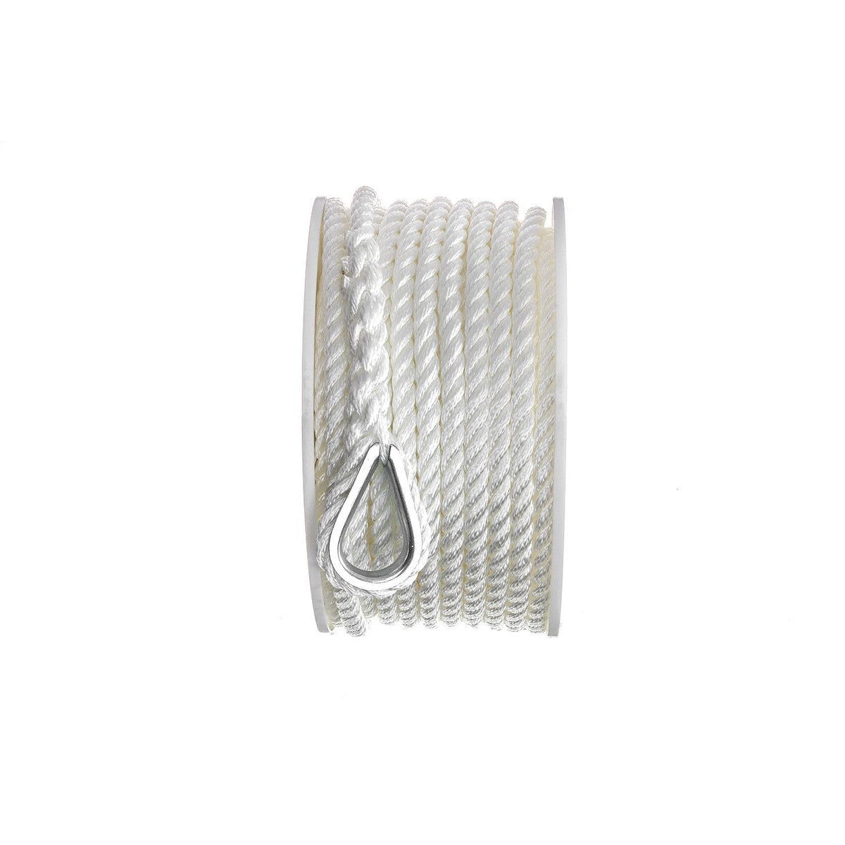 3-Strand Twisted Nylon Anchor Line, White, 3/8in x 100ft