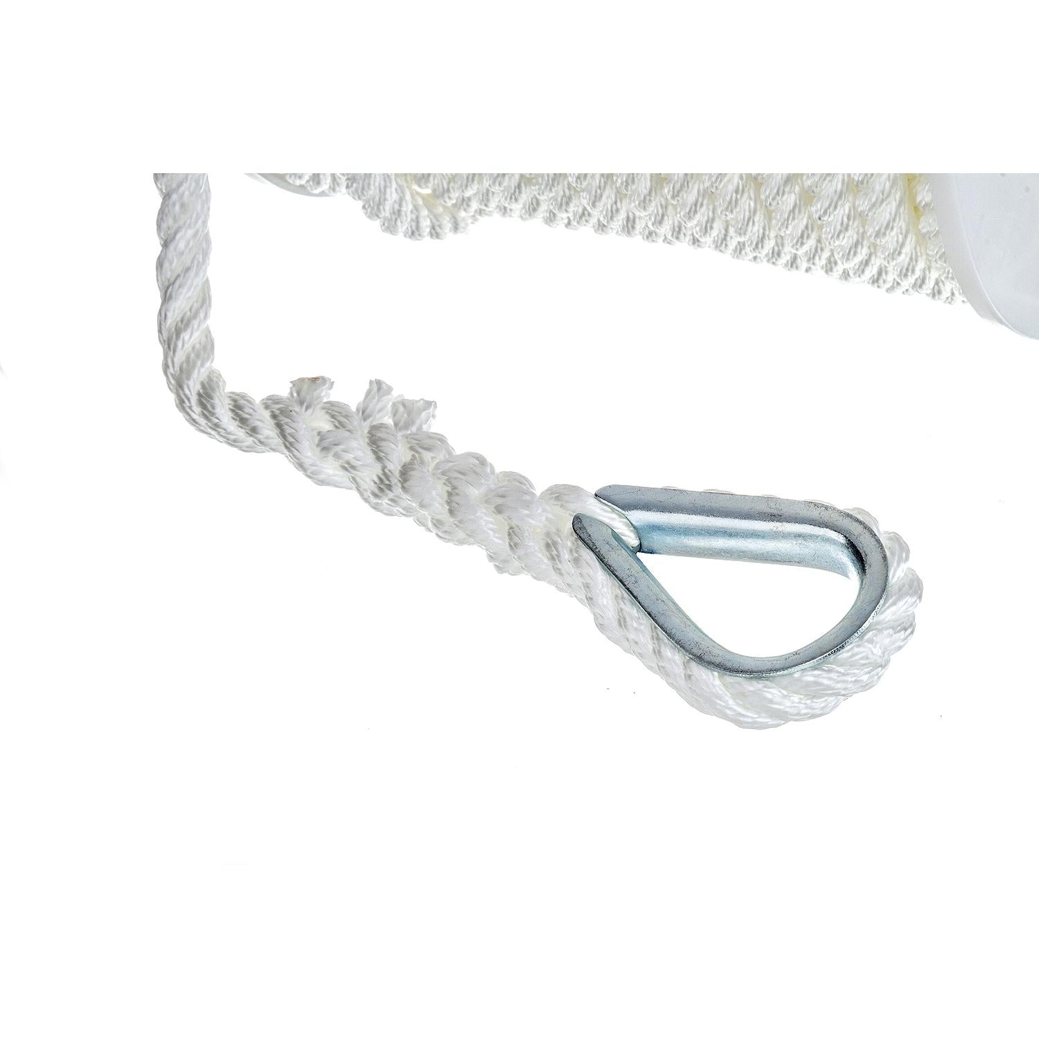 3-Strand Twisted Nylon Anchor Line, White, 3/8in x 150