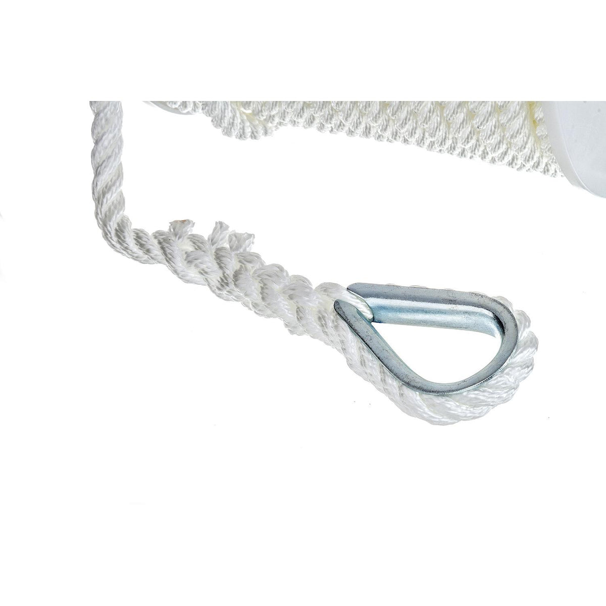 3-Strand Twisted Nylon Anchor Line, White, 3/8in x 150