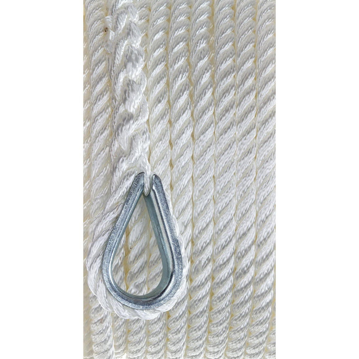 3-Strand Twisted Nylon Anchor Line, White, 3/8in x 150
