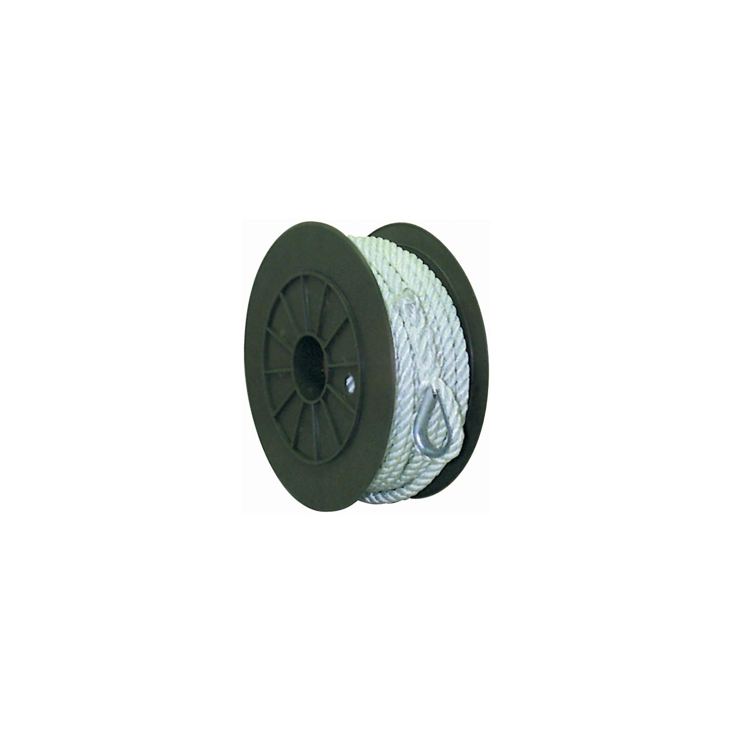 3-Strand Twisted Nylon Anchor Line, White, 3/8in x  50ft