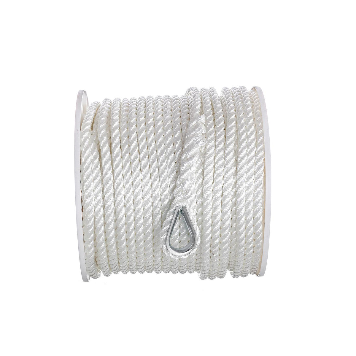 3-Strand Twisted Nylon Anchor Line, White, 1/2in x 250ft