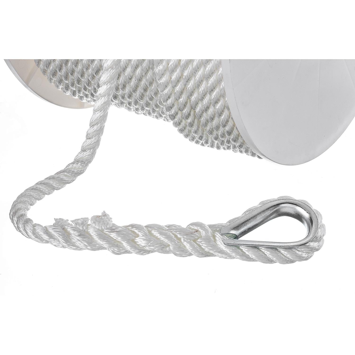 3-Strand Twisted Nylon Anchor Line, White, 1/2in x 250ft