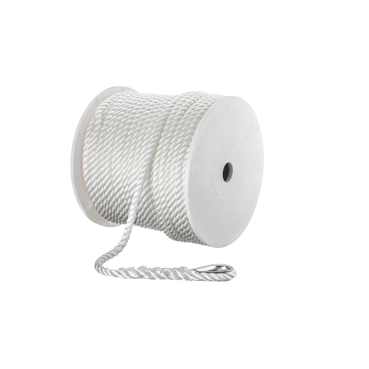 3-Strand Twisted Nylon Anchor Line, White, 1/2in x 250ft