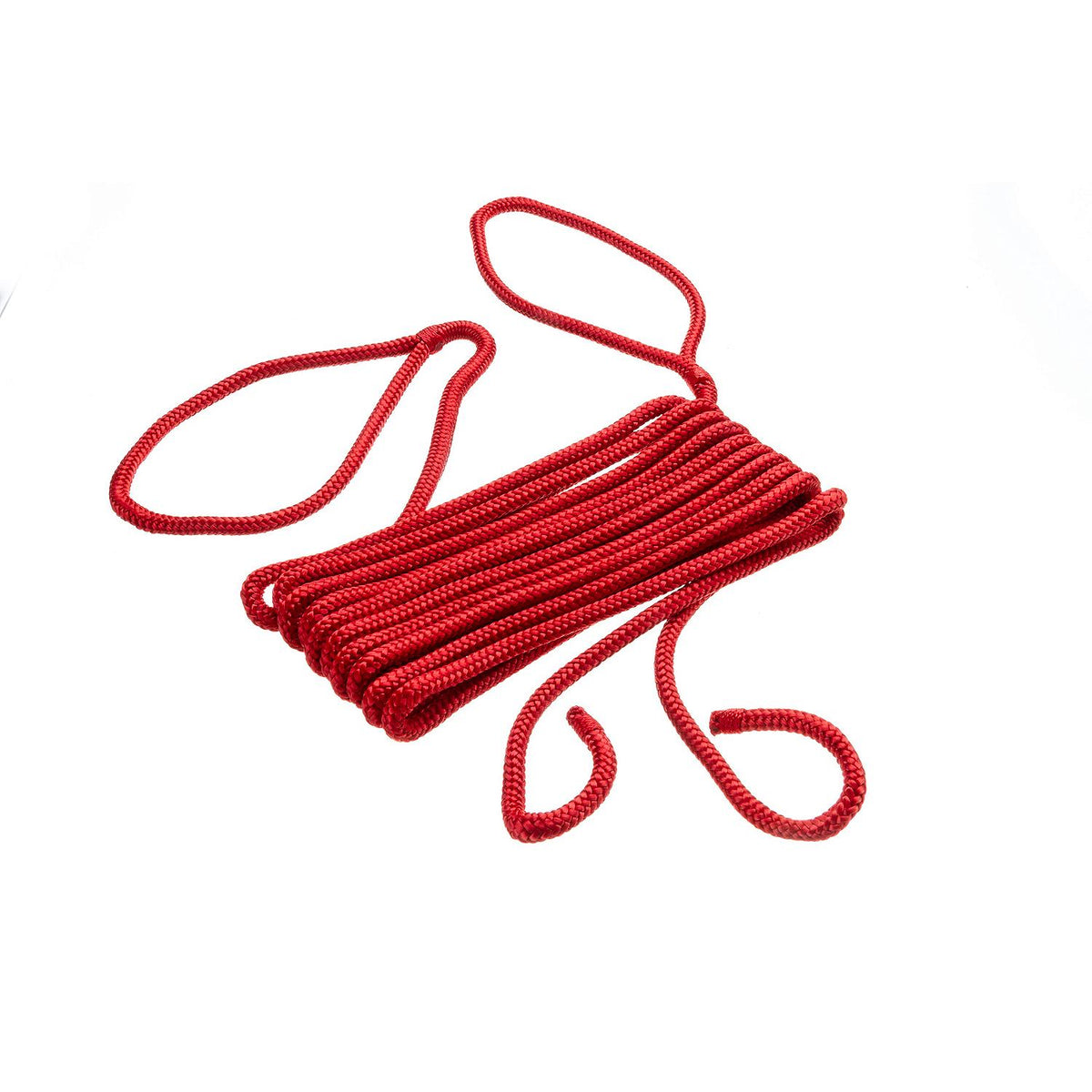 Double Braided Nylon Fender Line, Red, 1/4in x 6ft, 2/PK