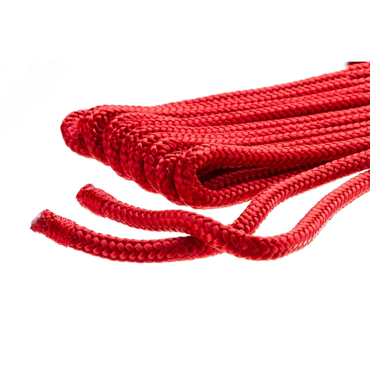 Double Braided Nylon Fender Line, Red, 1/4in x 6ft, 2/PK