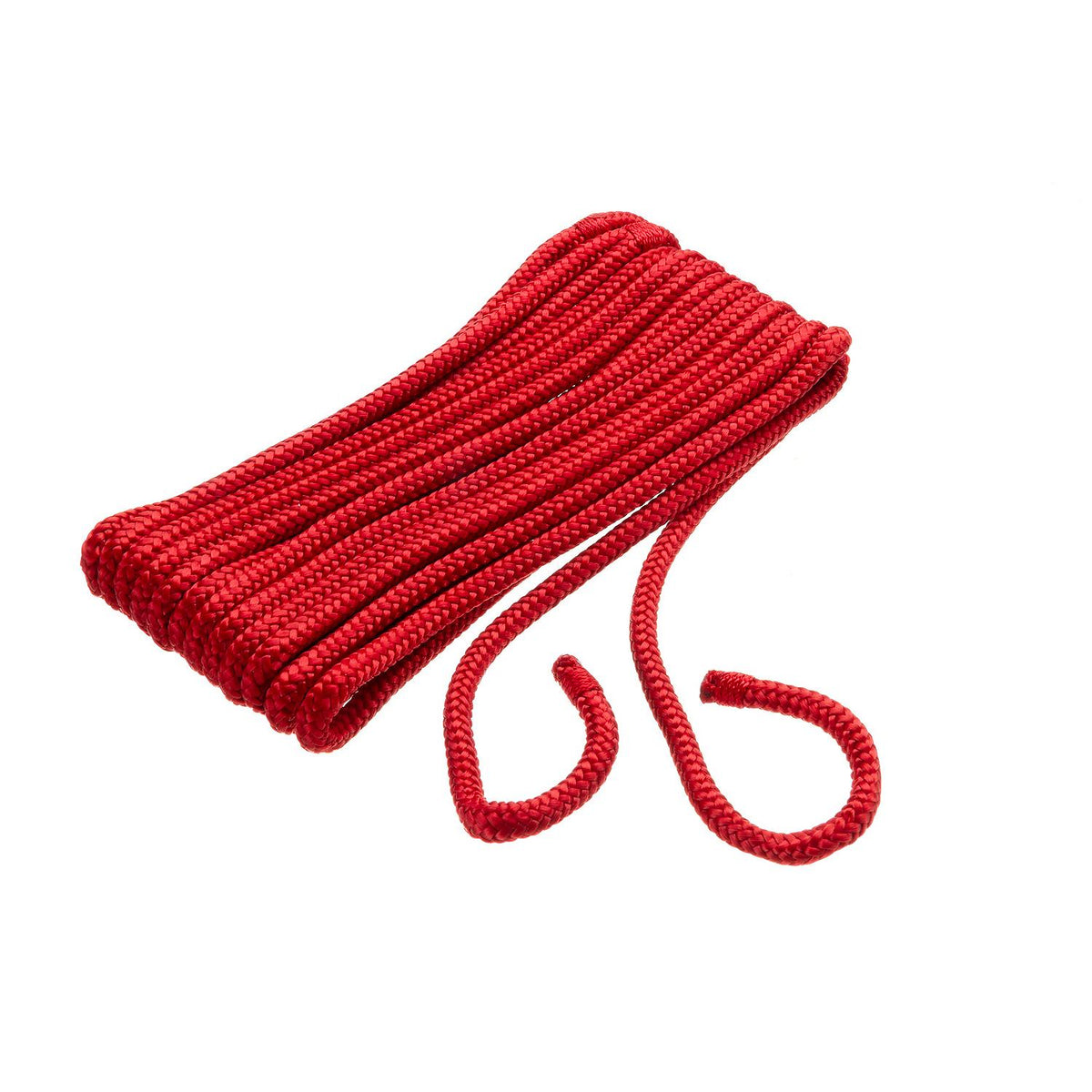 Double Braided Nylon Fender Line, Red, 1/4in x 6ft, 2/PK