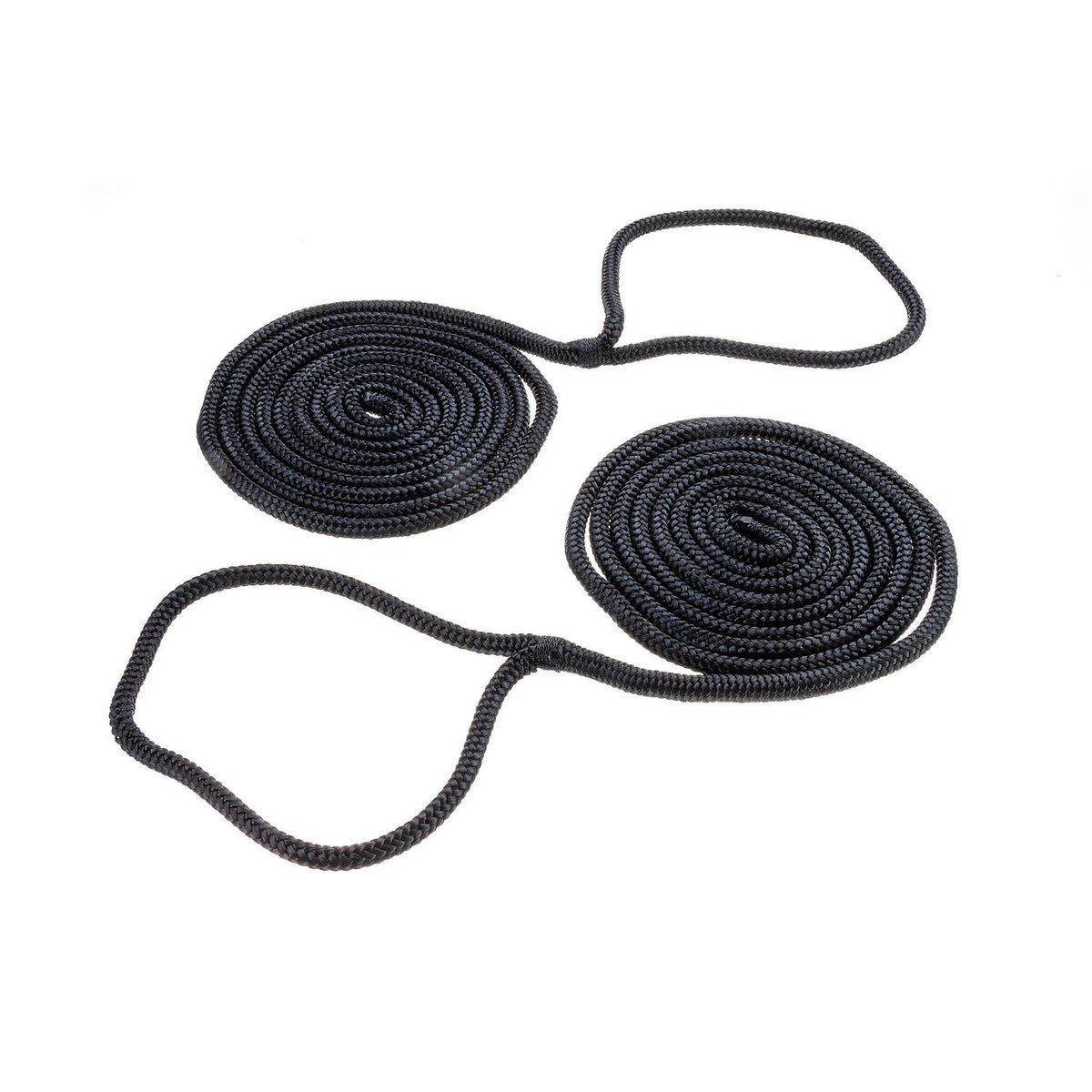 Double Braided Nylon Fender Line, Black, 1/4in x 6ft, 2/PK