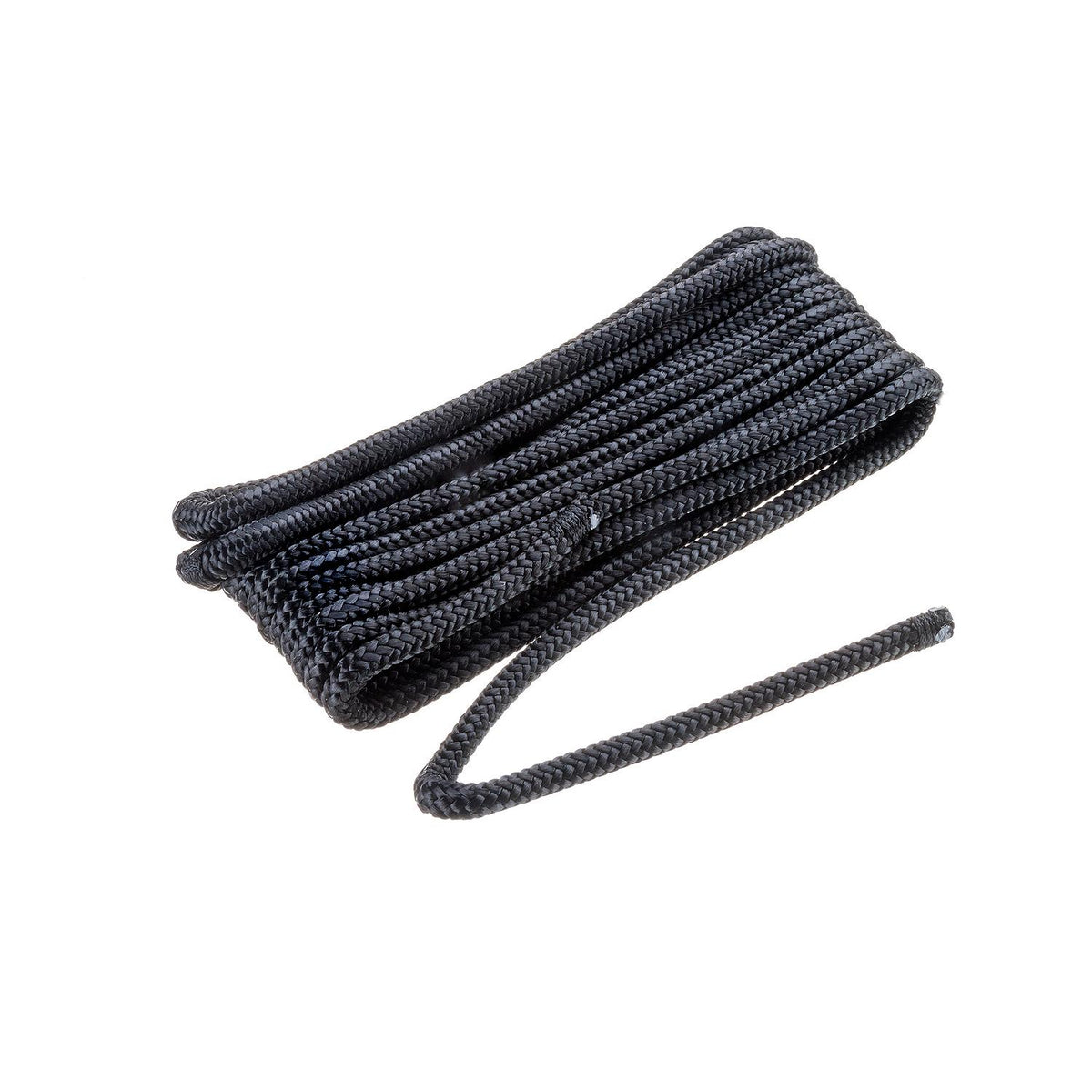 Double Braided Nylon Fender Line, Black, 1/4in x 6ft, 2/PK