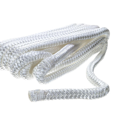 Double Braided Nylon Fender Line, White, 3/8in x 6ft, 2/PK