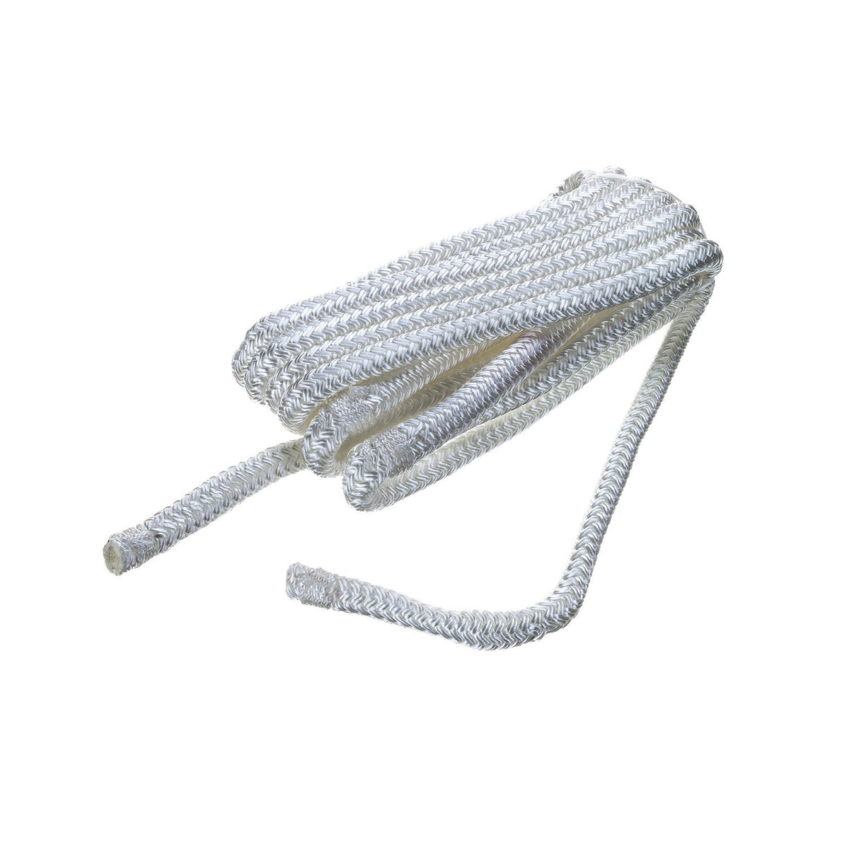 Double Braided Nylon Fender Line, White, 3/8in x 6ft, 2/PK
