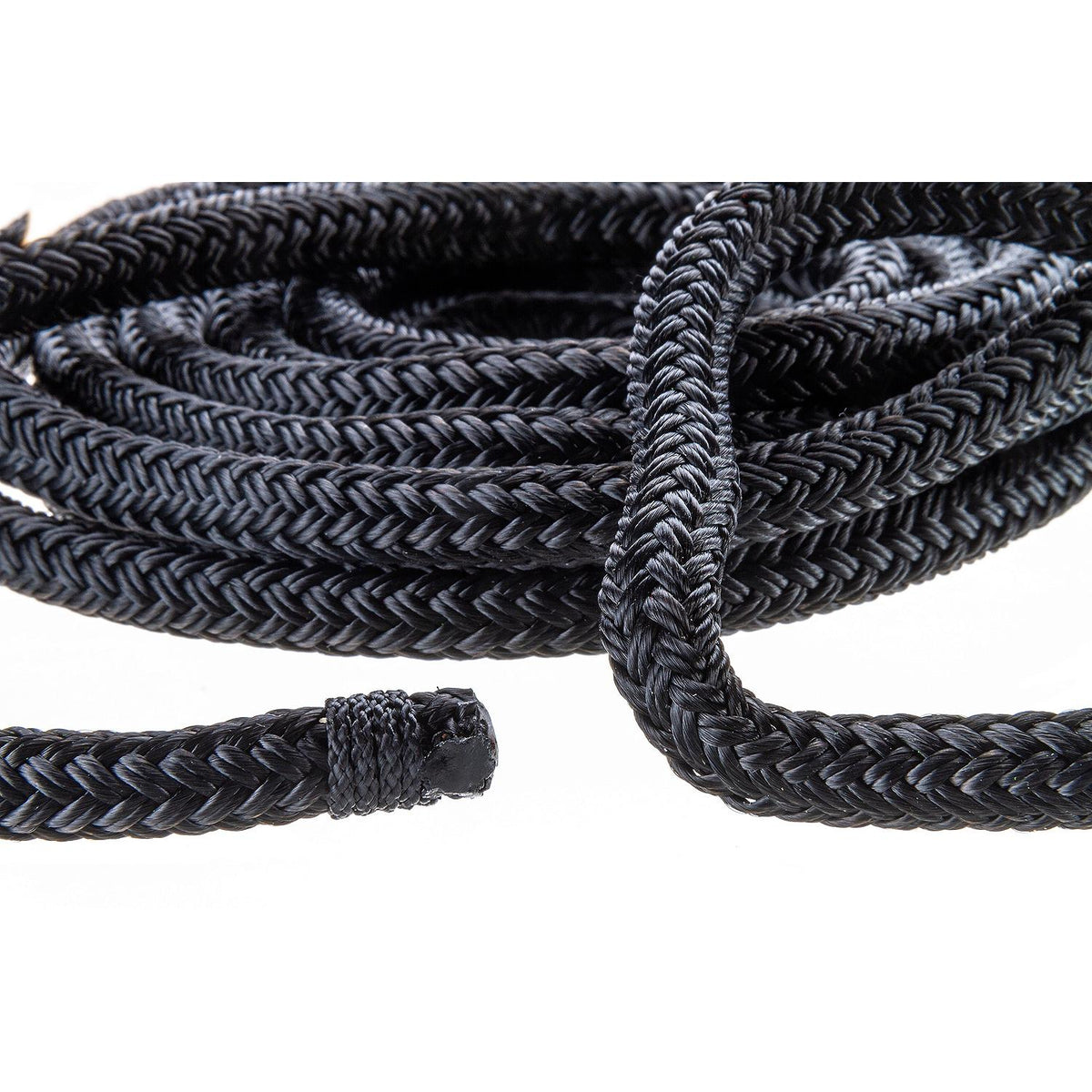 Double Braided Nylon Fender Line, Black,  3/8in x 6ft, 2/PK