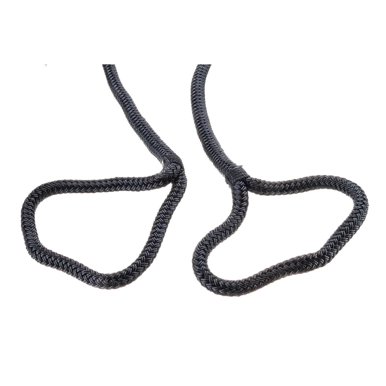 Double Braided Nylon Fender Line, Black,  3/8in x 6ft, 2/PK