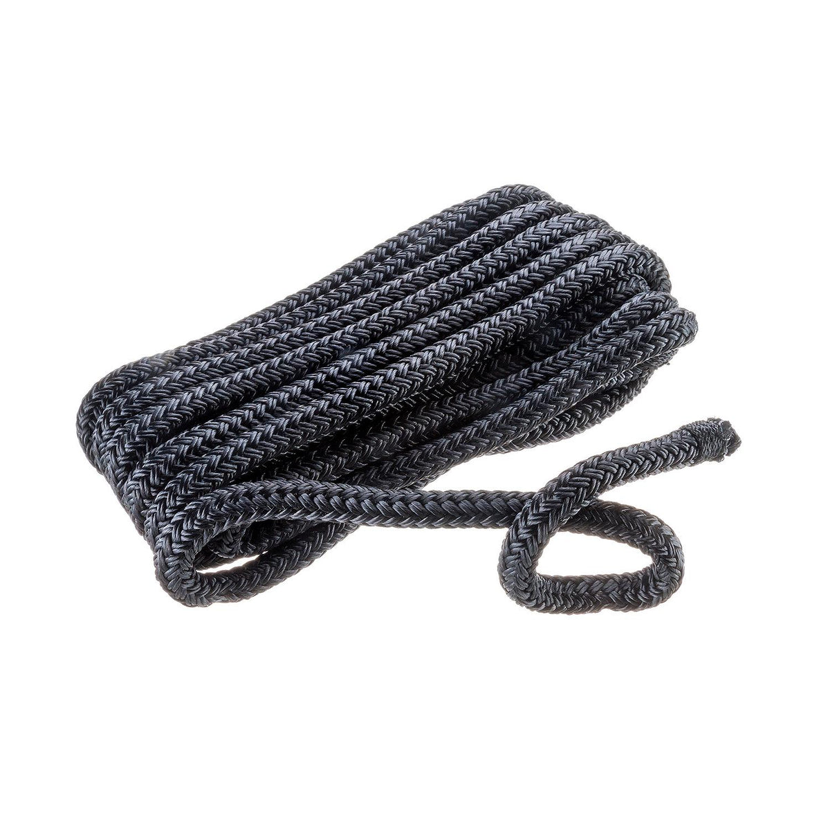 Double Braided Nylon Fender Line, Black,  3/8in x 6ft, 2/PK