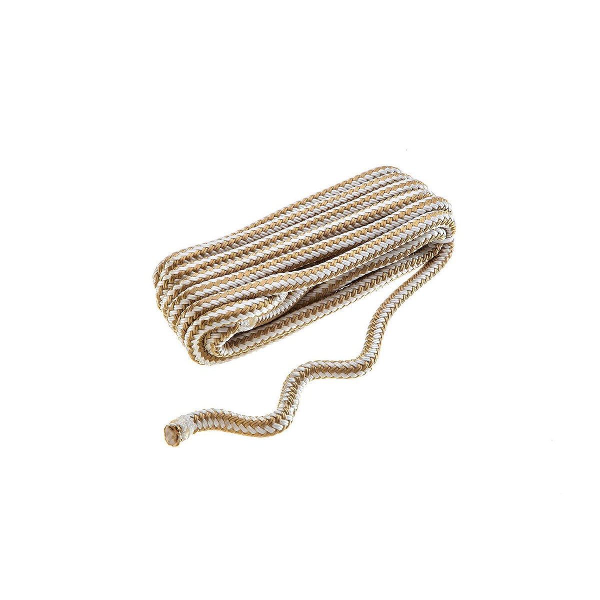 Double Braided Nylon Fender Line 3/8in x 6ft, Gold/White, 2/PK