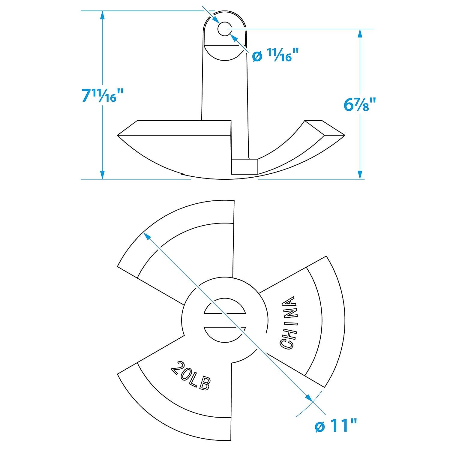 Black Vinyl Coated River Anchor, 20 lbs