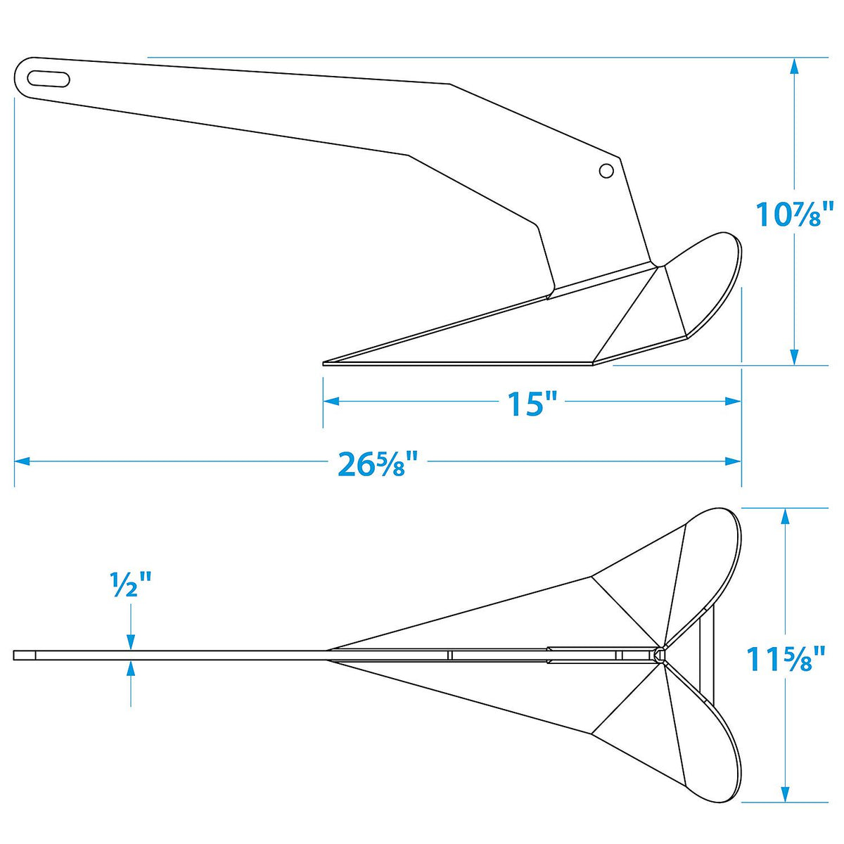 Hot Dipped Galvanized Plow Anchor, 22 lbs