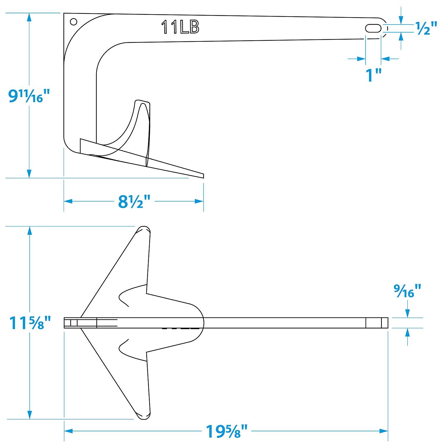 Claw Anchor, Hot Dipped Galvanized, 11 lbs