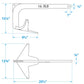 Hot Dipped Galvanized Claw Anchor, 16.5 lbs