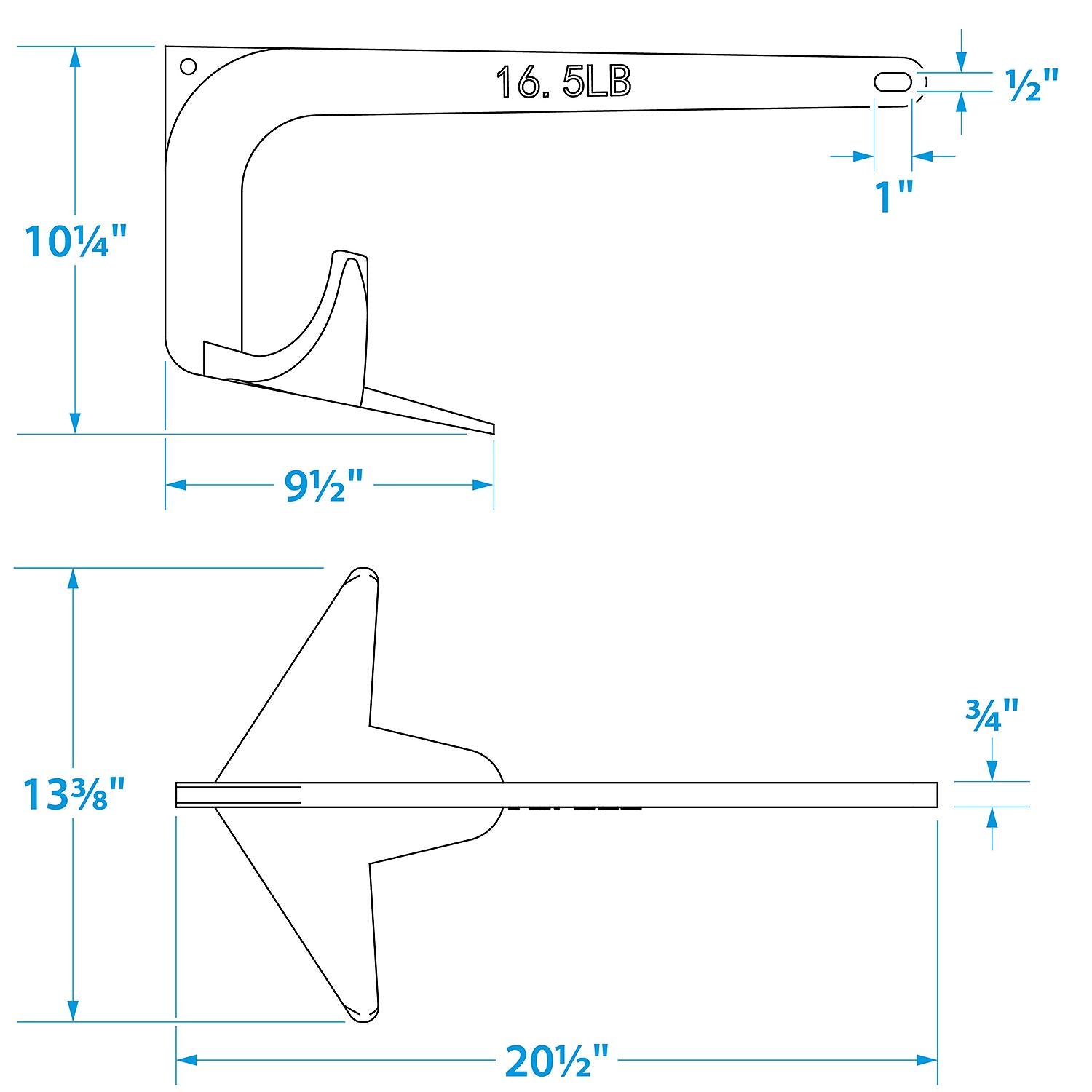 Hot Dipped Galvanized Claw Anchor, 16.5 lbs