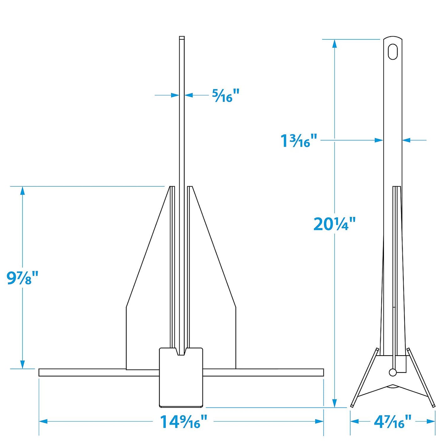 Deluxe Galavanized Anchor, Size 4S