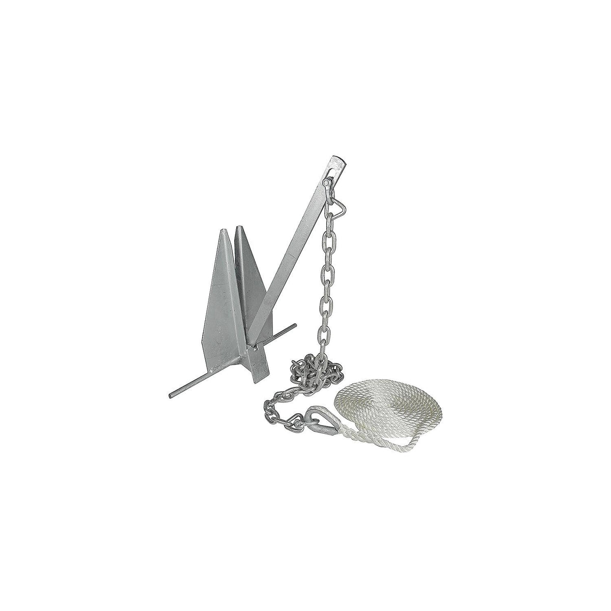 Deluxe Galvanized Anchor Kit, w/ Chain, Shackles & Anchor Line
