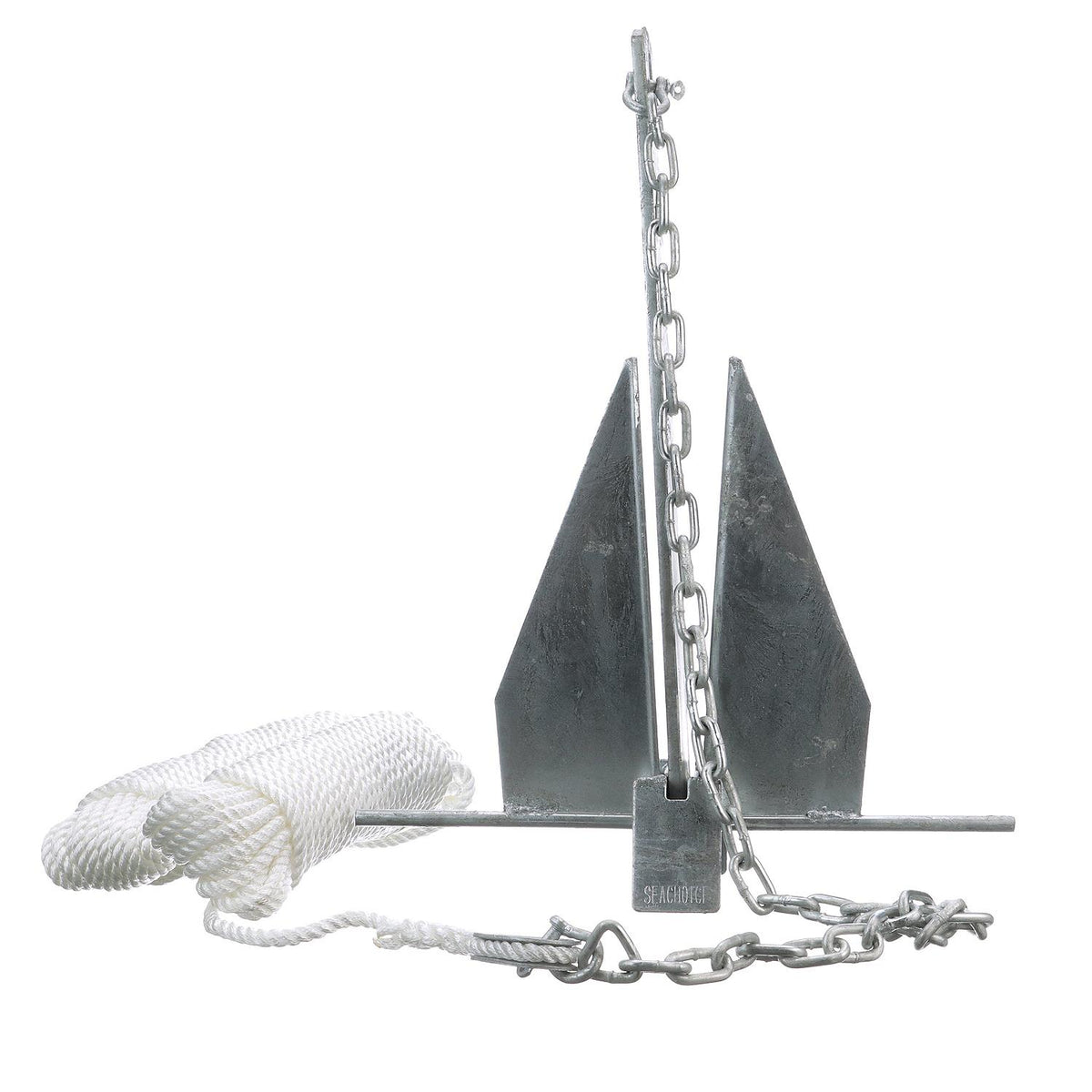 Deluxe Galvanized Anchor Kit, w/ Chain, Shackles & Anchor Line