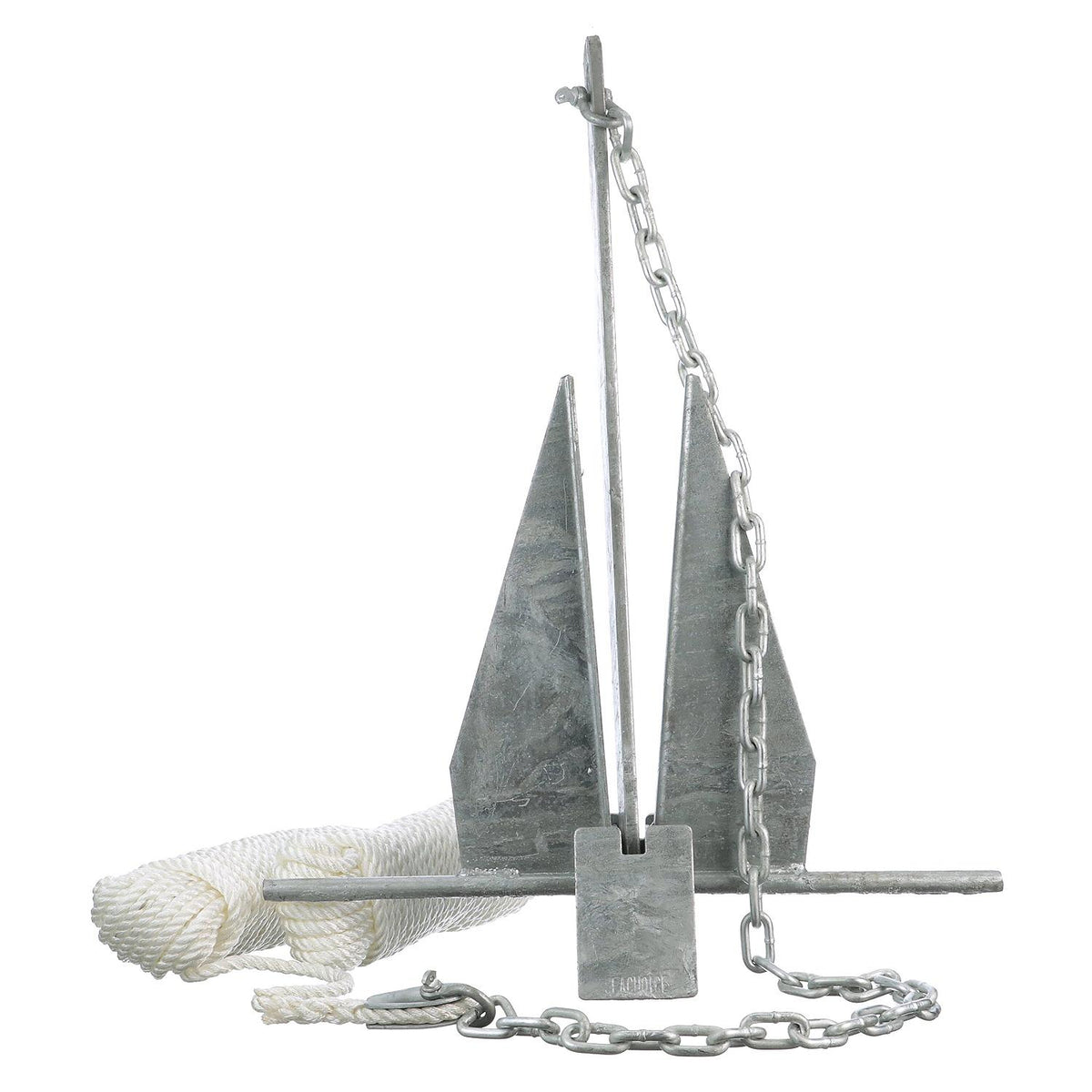 Deluxe Galvanized Anchor Kit, w/ Chain, Shackles & Anchor Line